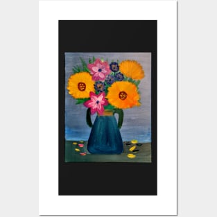 Sunflowers in a vase Posters and Art